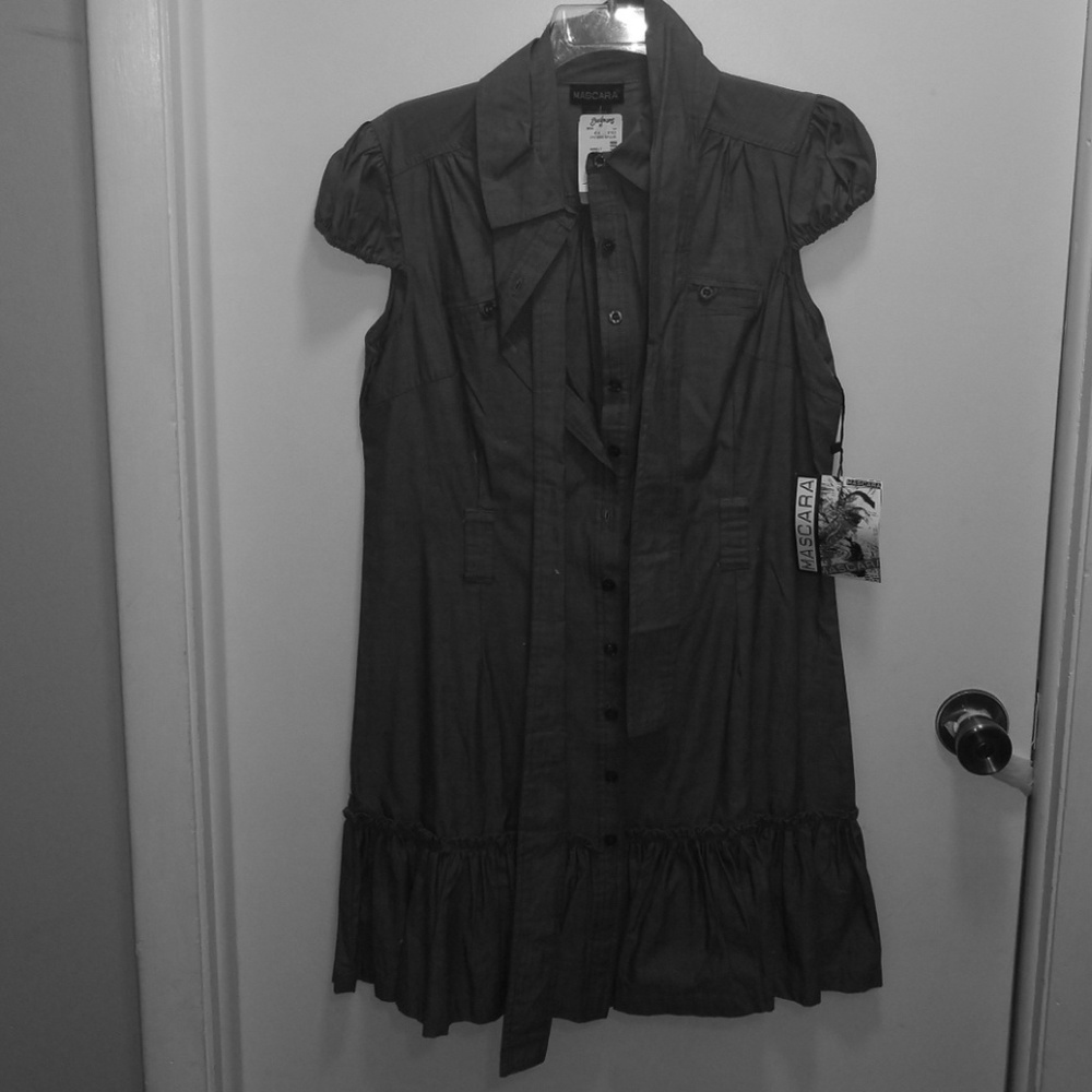 Dark gray knew length dress